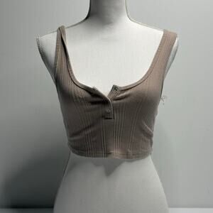 Garage Mini Cropped Size Medium Creamy Light Brown Tank